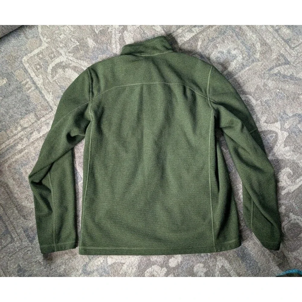 The North Face Jacket Mens Med Olive Green Fleece Full Zip Pocket Outdoor Hiking